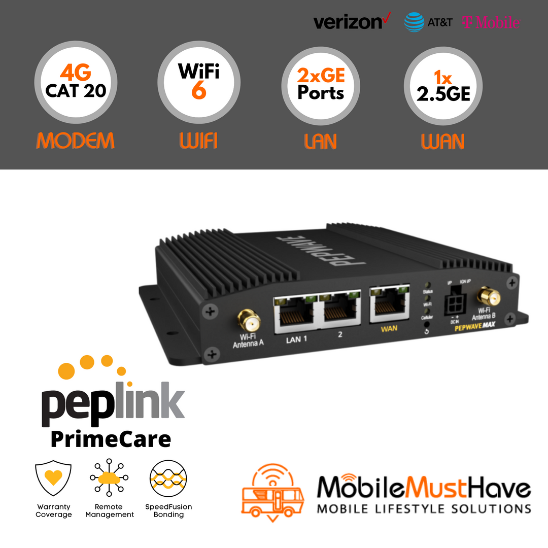 Peplink MAX BR1 Pro PrimeCare Router with CAT-20 Modem (Certified Pre-Owned)