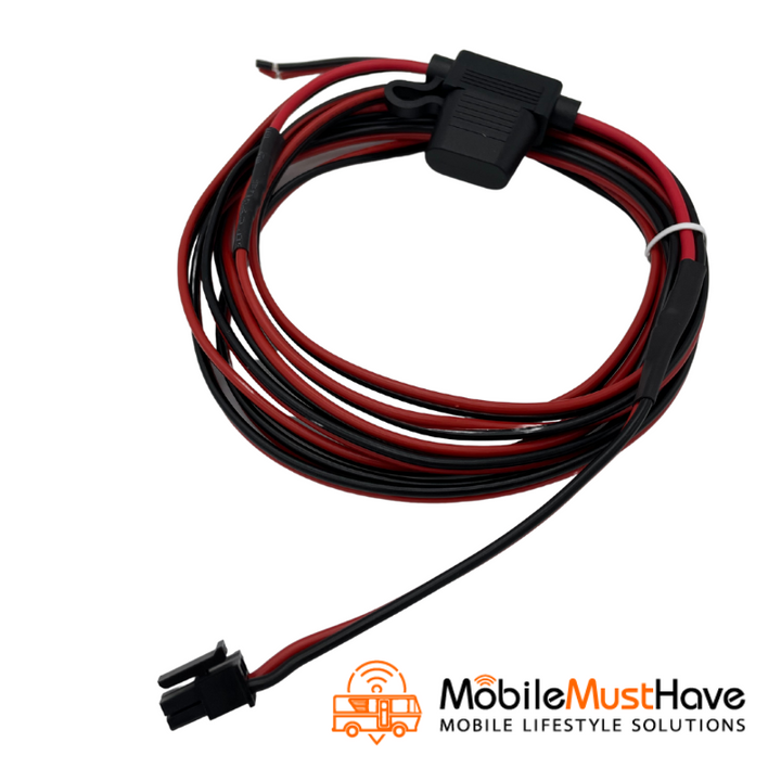 Fused Direct Wire DC Power Cable for 12-48v DC with 4 Pin Molex