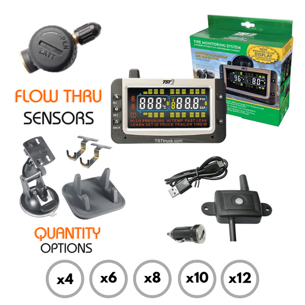 TST Tire Pressure Monitoring System With Flow Thru Sensors