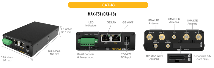Peplink MAX Transit PrimeCare Router with CAT-18 Advanced Modem