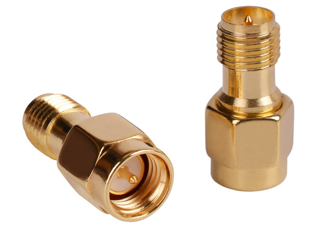 SMA Male to RP-SMA Female Gold Adapter Pair